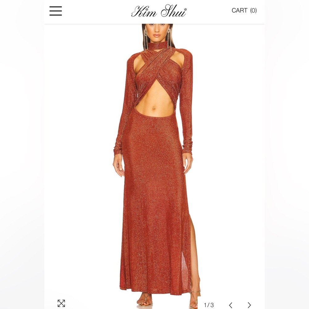 KIM SHUI GLITTER WRAP DRESS SMALL